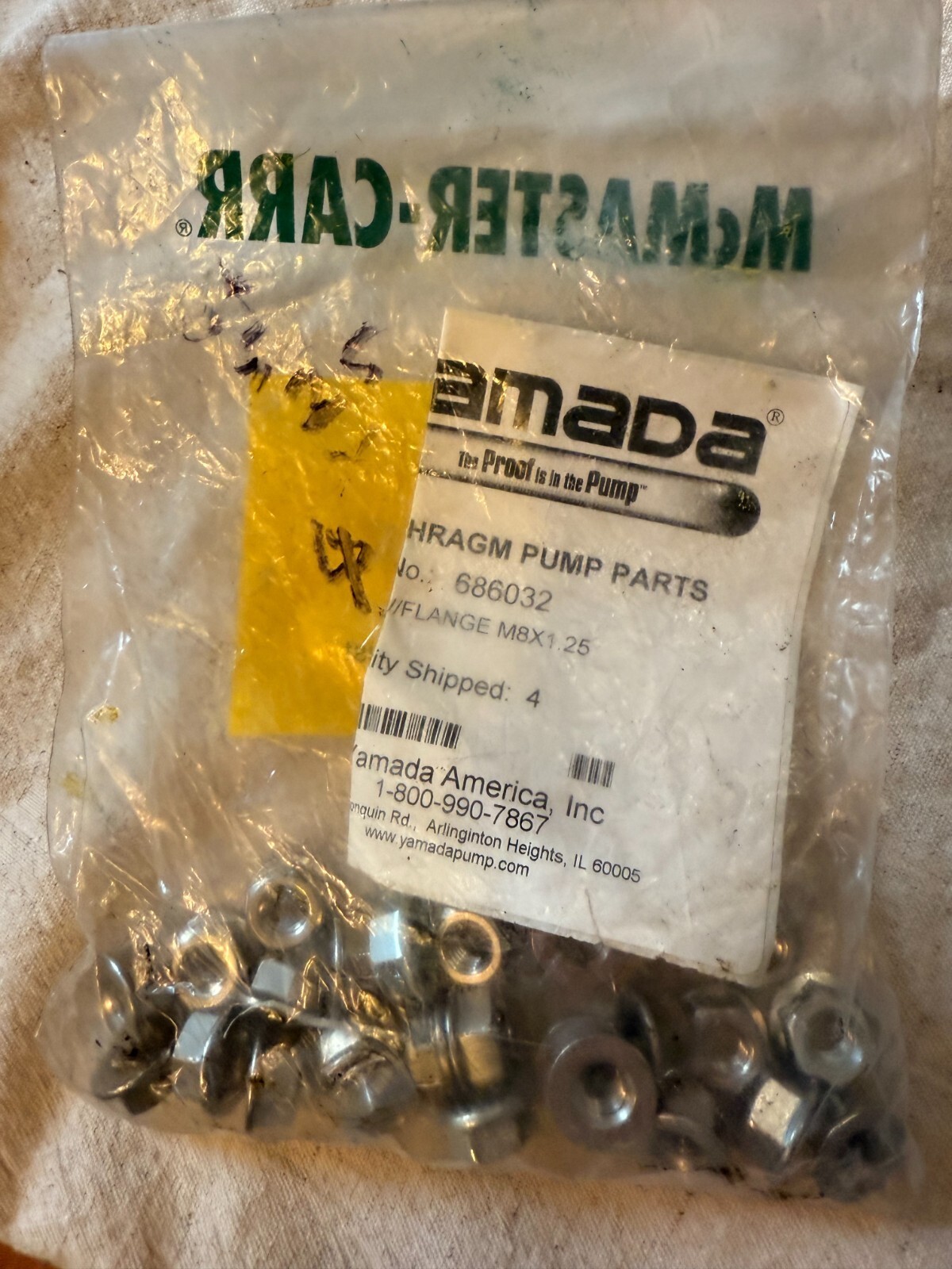 NEW OEM LOT of 5 Yamada Double Air Diaphragm Pump Nut M8 x 1.25 130 # 68... - $23.74