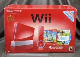 Nintendo Red Wii Super Mario 25th Anniversary Original Box Tested - $116.86