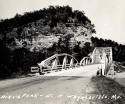 Pikes Peak Waynesville Missouri RPPC Vintage Postcard Real Photo Bridge - $12.85