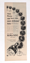 vintage 1950 Roma wine PRINT AD 1/2 page glasses bottle - £7.81 GBP