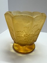 Amber Grape Bowl Scalloped Pedestal Dish Frosted Glass Candy Dish (PH 14) - €16,25 EUR