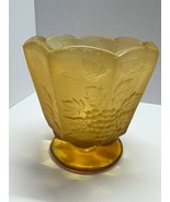 Amber Grape Bowl Scalloped Pedestal Dish Frosted Glass Candy Dish (PH 14) - €16,41 EUR