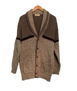 St. Johns Bay Mens Cardigan Sweater V Neck Shawl Collar Grandpa Fisherma... - $36.07 CAD