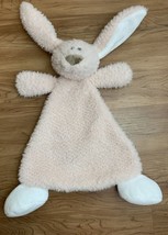 Demdaco Flat Plush Cozies Pink Bunny Security Blankie Lovey Rattle - £10.08 GBP