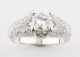 1.00 Karat Rund Brillant Diamant 18k Weiss Gold Verlobungsring Größe 6.5 - $161,208.69 MXN