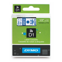 Dymo D1 Tape Label 12mmx7m - Blue on White - £38.96 GBP