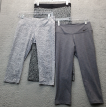 Lot of 3 Nike Cropped Leggings Women&#39;s M Multi Stretch Activewear Dri Fit Logo - $32.37