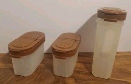 Vintage Tupperware Modular Mates Spice Shakers Lot Of 3 #1843 1846 Brown - $19.79