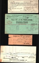 1899-1907 lot Vintage Mixed Paper Ephemera Lot Receipt Bills etc....Read... - $19.97