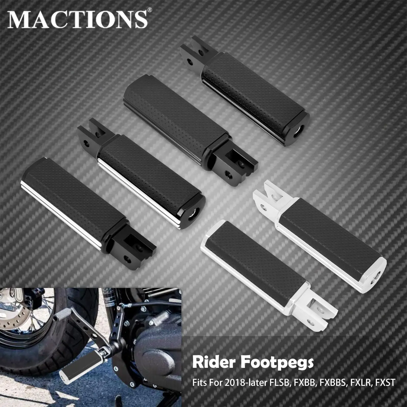 Motorcycle Driver Footpegs Defiance Floorboard Front Rider Footrest Peda... - $72.56