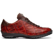 Hand painted big block alligator scales Sneaker Shoes Saulo Cognac image 2