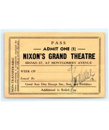 c1920 Nixon&#39;s Grand Theatre Ticket / Pass - £27.25 GBP