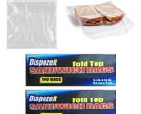 200 Pc Fold Top Sandwich Bags Poly Snacks School Lunch Travel Camp Stora... - £18.35 GBP