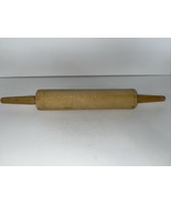 17&quot; Vintage Wood Rolling Pin Baking Dark Grain Rolls Freely Sliding Handle - $19.62