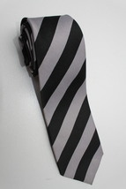 Silver Grey Black striped 5cm Necktie - $19.99