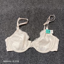 NWT Vassarette Bra Women 34B Beige Lace Unlined Underwired - £12.54 GBP