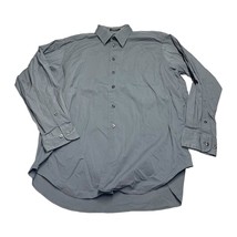 Nautica Dress Shirt Men&#39;s 16.5 Gray Stretch Pockets Long Sleeve Formal Business - £19.39 GBP