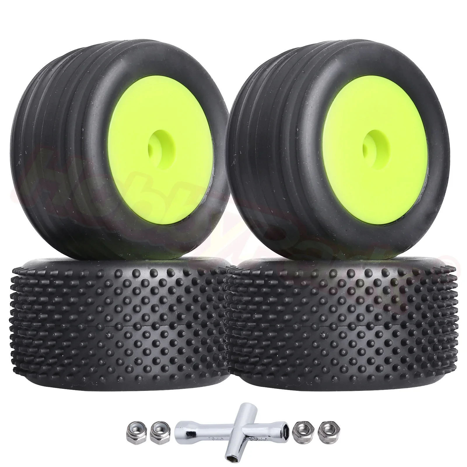 HobbyPark Preglued 1/18 RC Buggy Tires &amp; Wheels 8mm Hex for Losi Mini-T 2.0 - £10.13 GBP