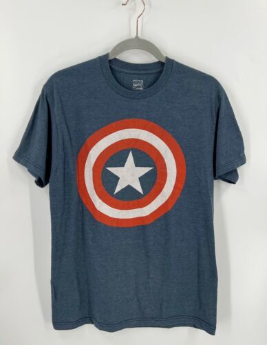 Marvel Comics Captain America Mens T Shirt Size M Blue Short Sleeve Tee - $15.84