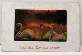 Heartiest Congratulations Swans 1915 Postcard A12 - £3.12 GBP