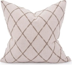 Pillow Throw HOWARD ELLIOTT 24x24 Lyric Pewter Gray Down Insert Linen Acrylic - £231.01 GBP