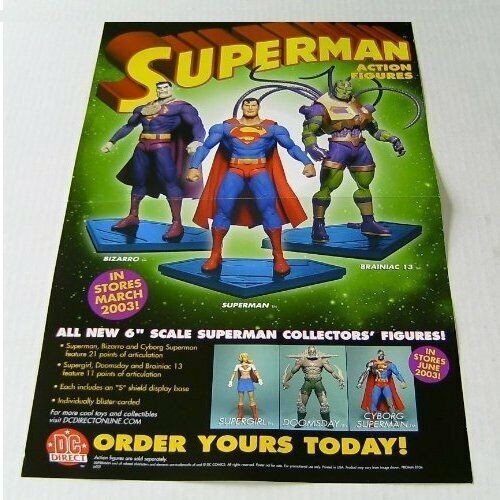 2003 Superman 17x11 inch DC Direct action figure promo POSTER:Doomsday/Supergirl - £16.73 GBP