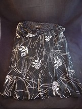 WOMENS SHEER BLACK SKIRT STYLE &amp; Co. Size 10 White Rose Pattern Super Cute - $11.87