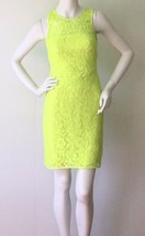 NEW J.CREW Collection Lace Neon Yellow Sleeveless Dress (Size 00) - £39.29 GBP