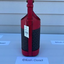 Michael Kors Wine Bottle Holder Red Signature MK Brown/Flame - £87.87 GBP