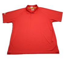 Under Armour Shirt Mens XL Extra Red Green Polo Heat Gear Loose Golf Casual - £14.97 GBP