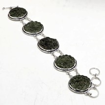 Green Moldavite Gemstone Handmade Fashion Ethnic Bracelet Jewelry 7-8&quot; SA 1037 - £6.28 GBP