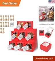 Versatile 120 Pcs Red Bakery Boxes with Window - Perfect for Cakes &amp; Treats - $728.59 MXN