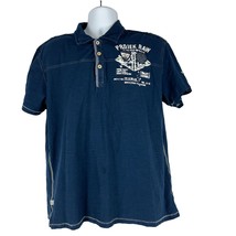 Projek Raw Men&#39;s Blue Graphic Collared Polo Shirt Size XL - £18.38 GBP