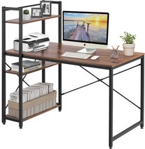 Vecelo Computer Drawers/Shelves With Storage For Study/Writing, Vintage Brown - £101.62 GBP