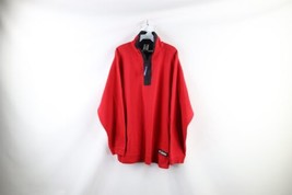 Vtg 90s Columbia Mens L Spell Out Heavyweight Ribbed Half Zip Pullover Sweater - $59.35