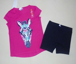 NEW Gymboree Girls Size 4  Sparkle Zebra Tee Navy Bike Shorts NWT - $18.99