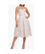 NADINE MERABI Olivia Strapless Lace Dress, Designer Luxury Medium (8) Wh... - $399.00