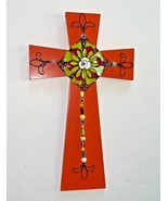 Orange Cross Hanging Floral Wall Garden Ashland Summer Living 14” x 9” - $68.58 CAD