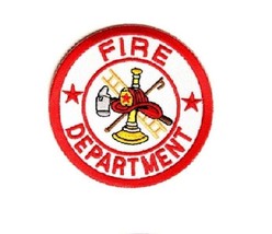 FIRE DEPARTMENT 3&quot; x 3&quot; iron on patch (2228) Firefighter (H11) - £4.66 GBP