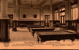 Vintage POSTCARD-ECOLE Militaire, BRUXELLES-LES Salle De Billards BK31 - £3.94 GBP