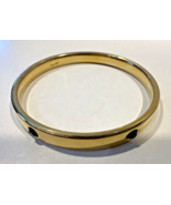 Monet Gold Metal Bracelet Bangle With 6 Black Crystals 2.5&quot; Inner Diamet... - $9.46