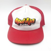 Vintage KOOL-AID Brand Snapback Red/White Mesh Trucker Hat Cap - £79.92 GBP