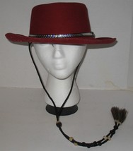 Vintage Womens M Chris Eddy Red 100% Wool Felted Cowboy Cowgirl Hat Ireland USA - £15.03 GBP