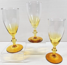 (3) Libbey Forever Amber Whiskey Sour Glasses Set Clear Yellow Stemware ... - £23.68 GBP