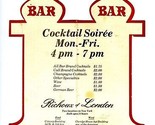 Richoux of London Unusual Bar Cocktail and Wine Menu New York 1970&#39;s - $35.61