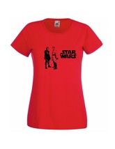 Womens Star Wars T-Shirt; Obi Wan Kenobi & Anakin Skywalker with saber Tshirt - £19.77 GBP