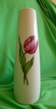 Vintage Retro Germany Seltmann Weiden Bavaria Monika White Vase W. Tulip - £11.47 GBP