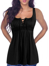 Sleeveless Empire Tunic with Front Laces - £15.68 GBP