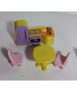 Fisher Price My First Dollhouse Kitchen Table /chairs, stove, sink, frid... - £13.68 GBP