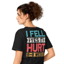 Unisex Organic Mid-Light T-Shirt – I Fell Back Print Black - $49.99